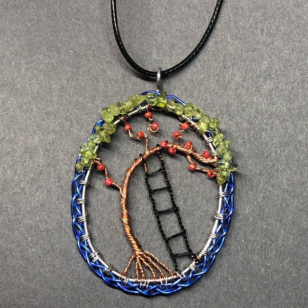 New Handmade Apple Tree wire necklace